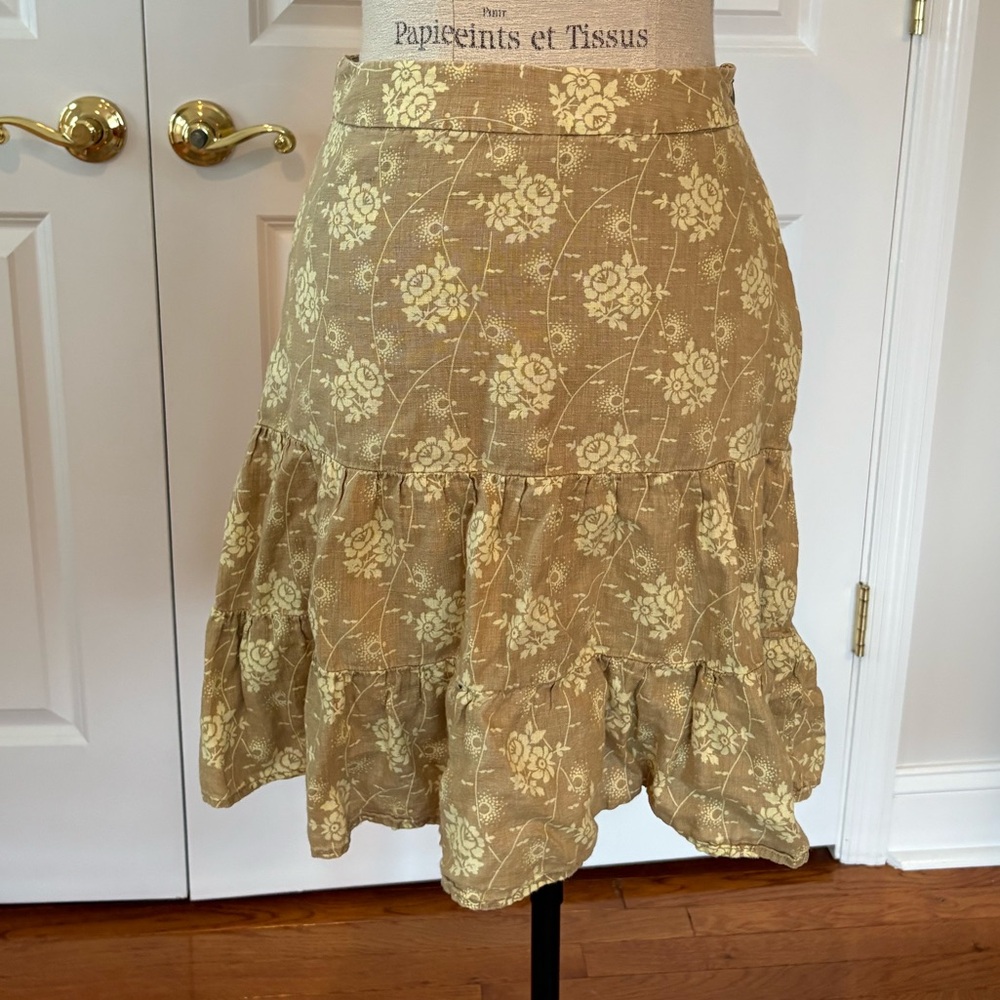 GAP Beige Floral Tiered Skirt